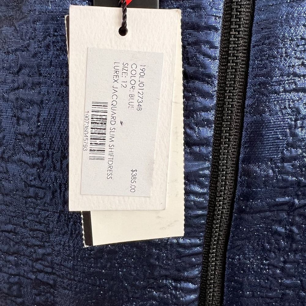NWT 12 Milly Metallic Fit Flare Dress Sleeveless Textured Shimmer Party Wool - Picture 10 of 14